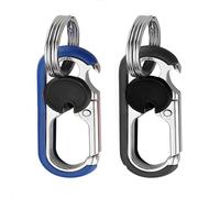 Bessy shop Keychain for Men,2 Piece Car Keychain with Hooks,Stainless Steel Keyring Elastic Keychain with Double Keychain for Camping, Hiking