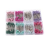 Bessy shop Pearl Head Pins,800Pcs Sewing Pins with Coloured Heads,Sewing Pins Pearl Headed Corsage Pins for Jewelry Making Earring Bracelet Flower Decoration,8 Colors,1.57inch