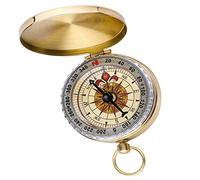 Bessy Shop Portable Brass Waterproof Compass, Fluorescent Glow Survival Gear, Retro Design, for Camping, Hiking, Outdoor Activities
