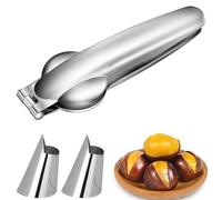 Bessy shop Stainless Steel Chestnut Cutter,Multi-Function Clip for Chestnuts,Walnuts Hazelnuts Rust-Proof Kitchen Tool with Ergonomic Handle for Walnuts Dry Fruit Chestnut Nuts Sheller