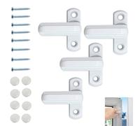 Bessy shop Window Sash Jammer,4 Pcs Jammer Locks,Plastic Sash Jammers,Extra Security Sash Locks,for Home Safety,Child and Pet Protection,for PVC/uPVC Windows and Doors(White)