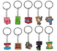 Bessy shop Worlds Keyrings,10 Pcs Keychains Party Bag Kids Keyrings Birthday Game Party Supplies Keyrings for Boys Kids Adult Girls for Video Game Fans Cute Cartoon Keyrings