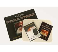 Best #1 Cordierite Pizza Baking Stone for Authentic Crisp Pizzeria Taste | Oven Professional Stoneware/bakeware Unique Five-Piece Cleaning Care kit | Rectangular Pizza Plate in Attractive Gift Box