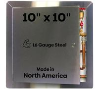 Best 10" x 10" Universal Access Panel with Flange, 16-Gauge 304 Stainless Steel Access Door for Non-Rated Wall/Ceiling, LEED Compliant Panel with Hidden Pin Hinge, Screwdriver Latch, BA-UAP-SS-FBA