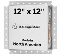Best 12" x 12" Concealed Touch Latch Aesthetic Access Door with Mud in Flange, 16-Gauge Cold Rolled Steel Frame, LEED Compliant Drywall Panel with Hidden Pin & Spring Hinge, White, BA-TLDF-FBA