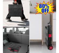 Best 35L 40KG Large Folding Cart Shopping Trolley Rolling Car Boot Storage Box