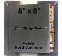 Best 8" x 8" Universal Access Panel with Flange, 16-Gauge 304 Stainless Steel Access Door for Non-Rated Wall/Ceiling, LEED Compliant Panel with Hidden Pin Hinge, Screwdriver Latch, BA-UAP-SS-FBA