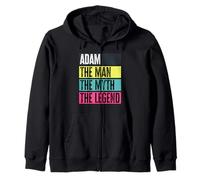 Best Adam Retro Name Funny Man Myth Legend Quote Zip Hoodie