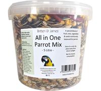 Best All In One Parrot Mix from Britten & James. 5 litre stay fresh tub. This superb mix has been created with no expense spared to be the v