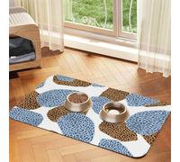 Best And Modern Leopard Skin Summary,Waterproof Pet Feeding Mat,PU Leather Placemats for Cat Dog Water Bowl,Food Mats,40x60cm