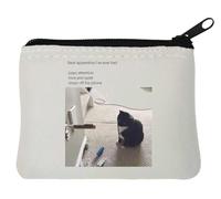 Best Apprentice I've Ever had Funny Meme cat Neoprene Coin Purse Pouch 12x9cm White