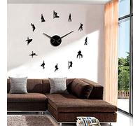Best art Pole Dance DIY Giant Wall Clocks Sexy Girls Stripper Mirror Numbers Stickers Steal Tube Dancer Night Club Decor Modern Wall Clock (Black、37inch)