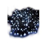 Best Artificial 100 Bright White LED's Black Cable Connectable Outdoor Christmas Waterproof String Lights (10m) with Low Voltage Plug