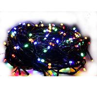 Best Artificial 100 Multi-Colour LED's Black Cable Connectable Outdoor Christmas Waterproof String Lights (10m) with Low Voltage Plug