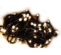 Best Artificial 100 Warm White LED's Black Cable Connectable Outdoor Christmas Waterproof String Lights (10m) with Low Voltage Plug