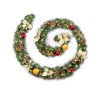 Best Artificial 12ft/360cm Copper & Bronze Decorated Christmas Garland,Gold Dusted Acorns for Fireplace, Bannister, Stairs (without lights)