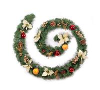 Best Artificial 12Ft / 360Cm Copper & Bronze Decorated Christmas Garland With Gold Dusted Acorns Festive Bannister Fireplace