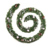 Best Artificial 12Ft / 360Cm Decorated Frozen Christmas Garland With Realistic Ice Crystals