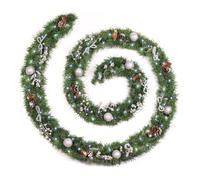 Best Artificial 12Ft / 360Cm Decorated Frozen Christmas Garland With Realistic Ice Crystals With 100 Bright White Battery Lights