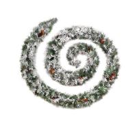 Best Artificial 12Ft Frosted Luxury Christmas Garland With Pine Cones & 100 Bright White Battery Lights