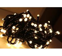 Best Artificial 200 Warm White Led's 20M/65Ft Black Cable Mains Power Connectable Indoor Outdoor Waterproof String Lights Garden Party