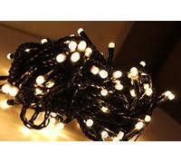 Best Artificial 200 Warm White LED's Black Cable Connectable Outdoor Christmas Waterproof String Lights (20m) with Low Voltage Plug