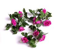 Best Artificial 210cm/7ft Silk Flower Rose Garland Hanging Vine Wedding String Plant (Light Purple)