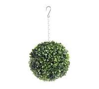 Best Artificial 23Cm Green Boxwood Buxus Grass Hanging Basket Topiary Ball - Suitable For Outdoor Use - Weather & Fade Resistant