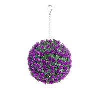 Best Artificial 23cm Rose Topiary Hanging Flower Ball **UV Fade Protected** (Purple)