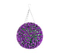 Best Artificial 28cm Purple Rose Topiary Hanging Flower Ball **UV Fade Protected**