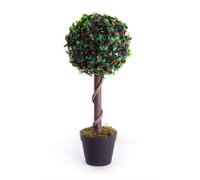 Best Artificial 2Ft - 60Cm Christmas Holly Ball Topiary Tree