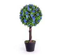 Best Artificial 2ft 60cm Lily Ball Tree Plant Garden Office Conservatory Tropical Indoor Outdoor (Blue)
