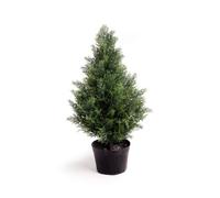 Best Artificial 2Ft - 60Cm Potted Cedar Topiary Tree - Suitable For Outdoor Use - Weather & Fade Resistant