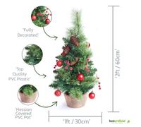 Best Artificial 2Ft - 60Cm Red Christmas Tree