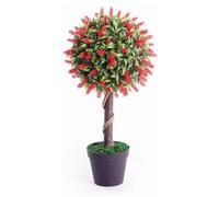 Best Artificial 2Ft / 60Cm Red Lavender Ball Tree Plant Garden Office Conservatory Tropical Indoor Outdoor