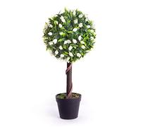 Best Artificial 2ft 60cm Tulip Ball Tree Plant Garden Office Conservatory Tropical Indoor Outdoor (White)