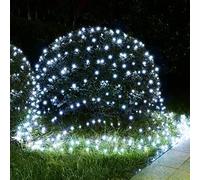 Best Artificial 2m x 2m Connectable Outdoor Indoor Net Christmas Xmas Timer 120 Lights Garden UK (Battery) (Bright White)