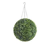 Best Artificial 38Cm Green Boxwood Buxus Grass Hanging Basket Topiary Ball - Suitable For Outdoor Use - Weather & Fade Resistant