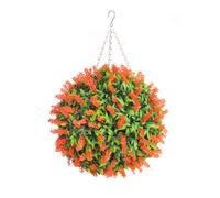 Best Artificial 38Cm Orange Lush Lavender Hanging Basket Flower Topiary Ball - Suitable For Outdoor Use - Weather & Fade Resistant
