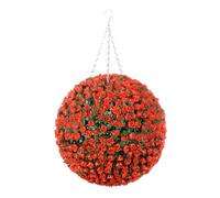 Best Artificial 38Cm Orange Rose Hanging Basket Flower Topiary Ball - Suitable For Outdoor Use - Weather & Fade Resistant