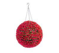Best Artificial 38cm Red Rose Topiary Hanging Flwer Ball **Fully Assembled**