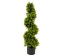 Best Artificial 3Ft - 90Cm Green Cedar Spiral Topiary Tree - Suitable For Outdoor Use - Weather & Fade Resistant