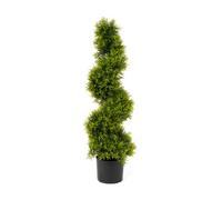Best Artificial 3Ft - 90Cm Green Cedar Spiral Twist Topiary Tree - Suitable For Outdoor Use