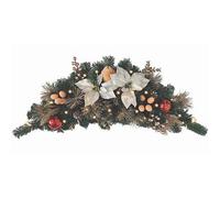 Best Artificial 3Ft Cream Gold Copper Decorated Christmas Swag Arch Festive Garland With 20 Warm White Battery Leds