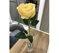 Best Artificial 45cm Single Rose Silk Flower Stem Wedding Home Garden Arrangement (1, Yellow)