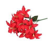 Best Artificial 45Cm Stargazer Lillies 10 Head Flower Spray / Red