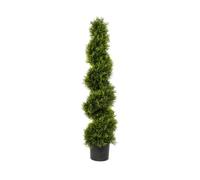 Best Artificial 4Ft - 120Cm Green Cedar Spiral Twist Topiary Tree - Suitable For Outdoor Use