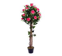 Best Artificial 4ft 120cm Rose Flower Tree garden conservatory office plant (Pink)