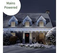 Best Artificial 5M/16Ft Blue & Bright White Connectable Icicle Lights 166 Mains Leds 8 Settings Memory & Timer Outdoor Weatherproof Christmas