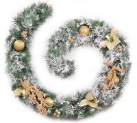 Best Artificial 6Ft Frosted Gold Decorated Christmas Garland Supplied With 50 Bright White Battery Leds Fireplace